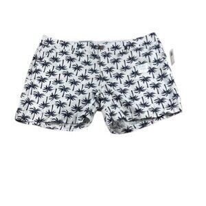 Old Navy Shorts Cotton White & Navy Palm Tree Women's Size 16